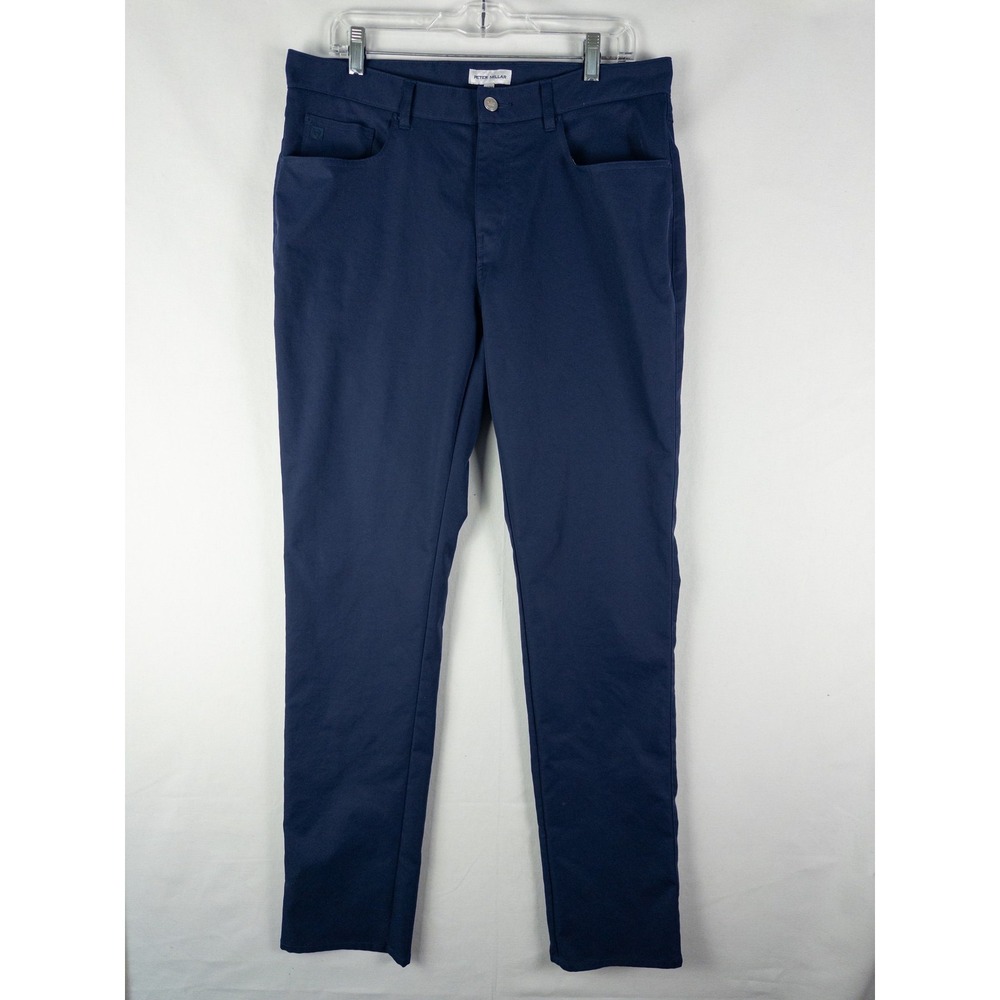 Peter Millar 5-Pocket Golf Pants Mens 34x34 Navy Blue Stretch Course-Ready Prepp